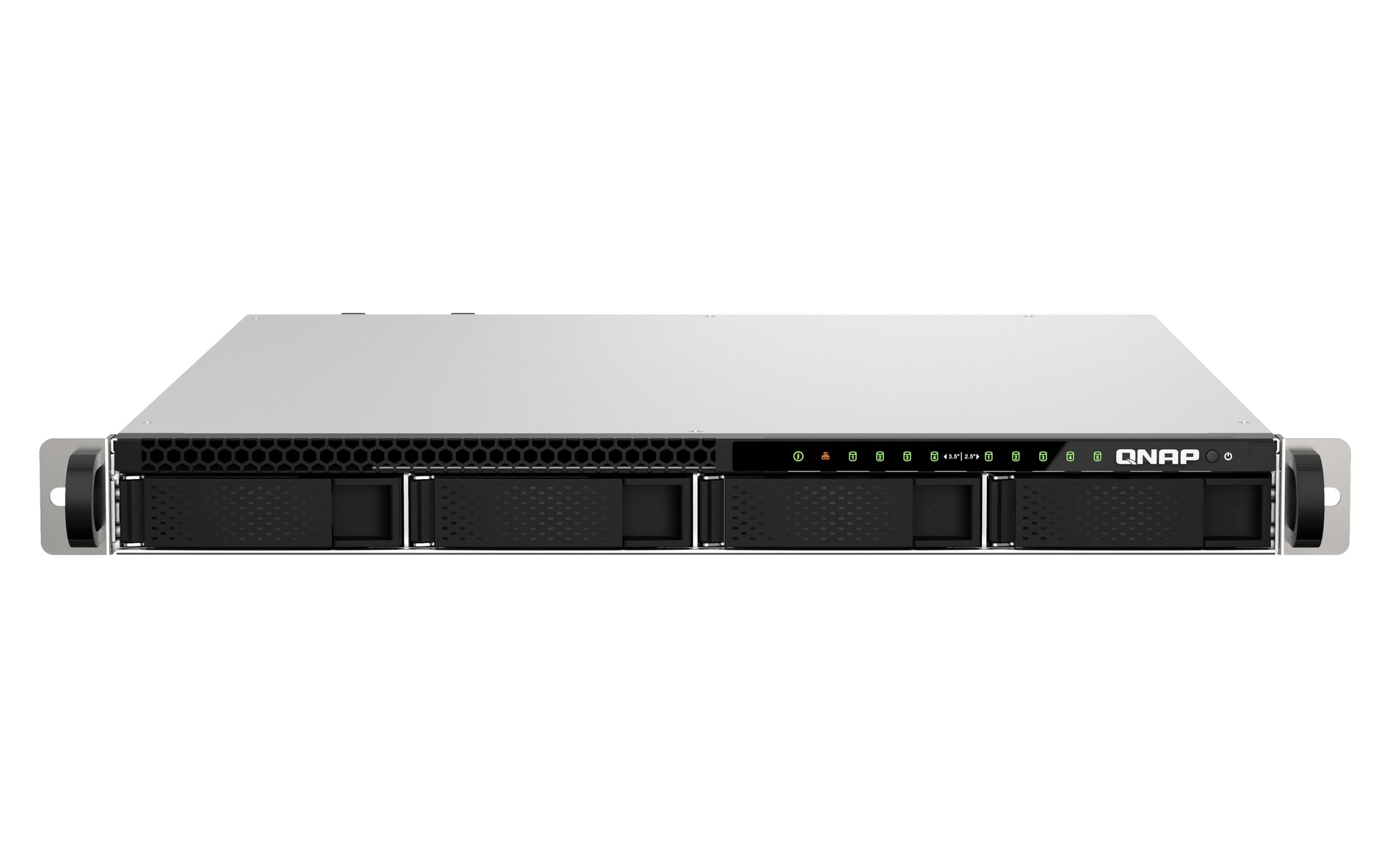 QNAP 4+5 BAY 1U RACKMOUNT NAS,INTEL XEON,3.4GHZ 4 CORE,16GB RAM,10G,2.5G,USB,PCIE,RP,5YR QNAP — view 2