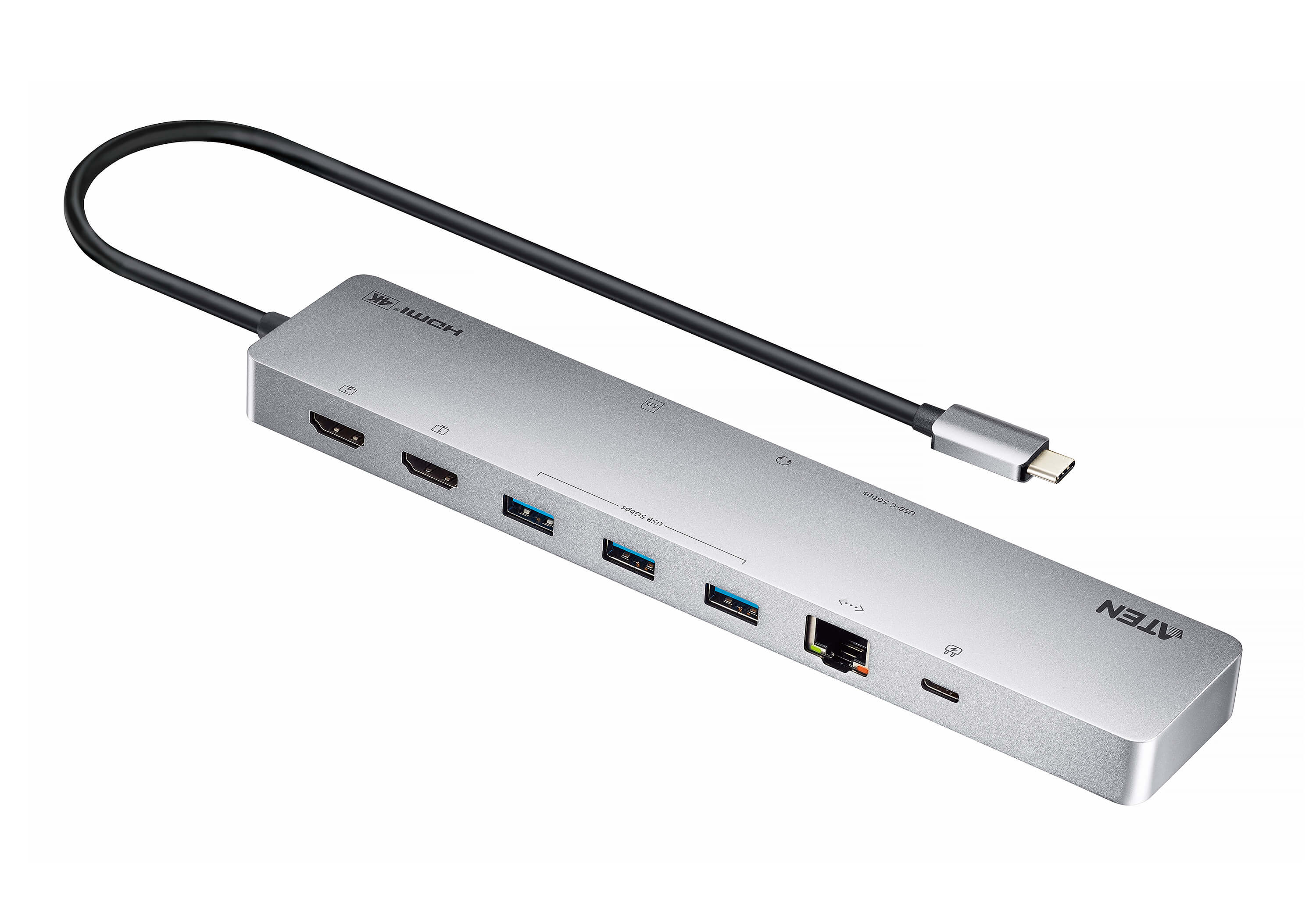 ATEN 11-IN-1 USB-C MULTIPORT DOCK WITH POWER PASS-THROUGH ATEN — view 2