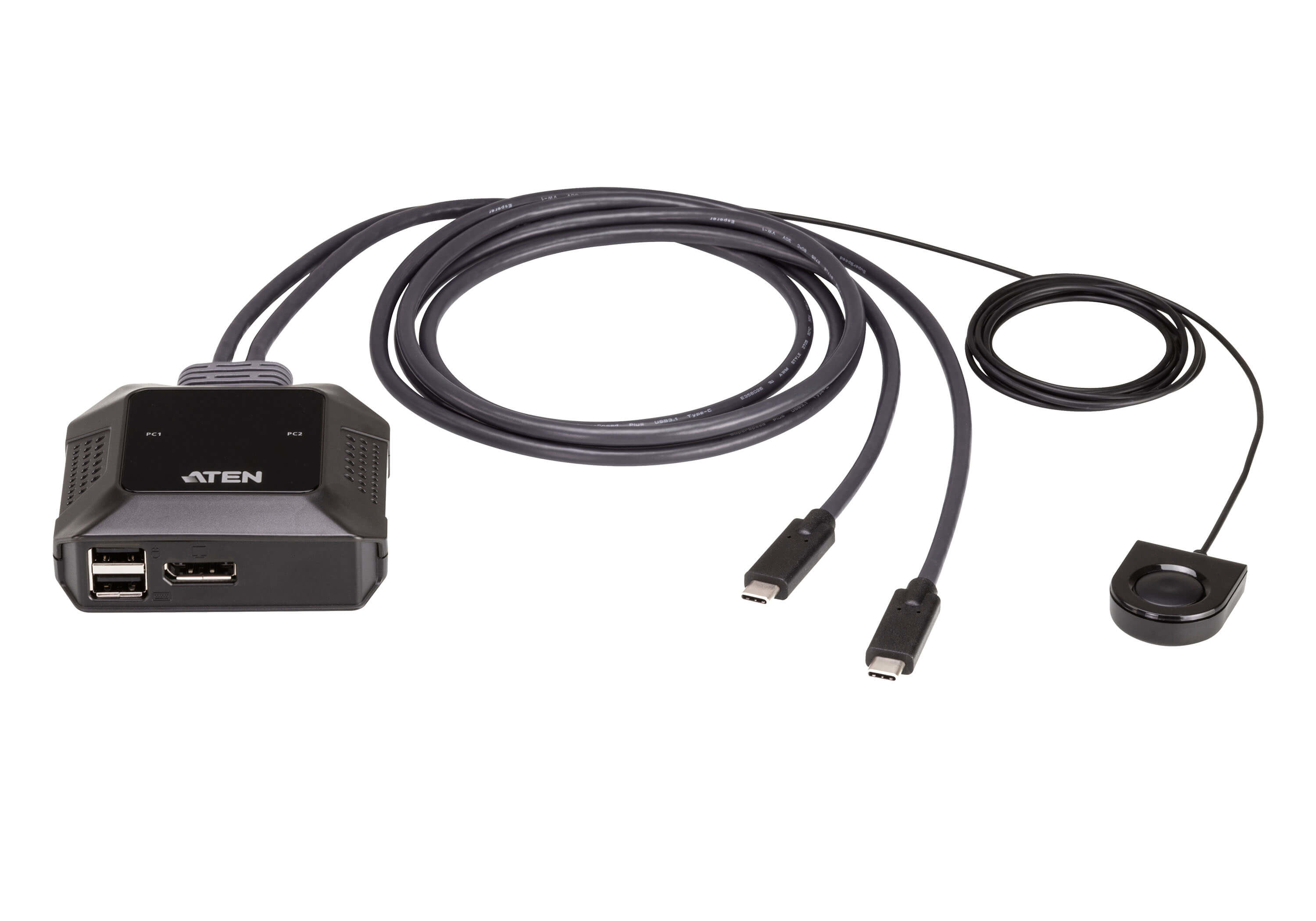 ATEN 2-PORT 4K DISPLAYPORT USB-C CABLE KVM SWITCH WITH REMOTE PORT SELECTOR ATEN — view 2