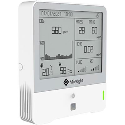 Milesight LoRaWAN 9 in 1 Indoor Ambience Monitoring LoRaWAN IoT Sensor (HCHO Version) Milesight IoT — view 2