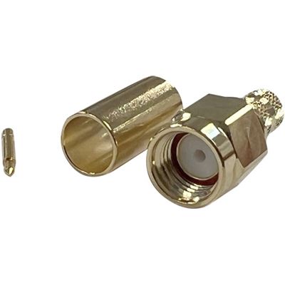 SMA Male Crimp Connector and Pin for LMR195/RG58, Crimped Centre Pin Go Wireless NZ — view 2