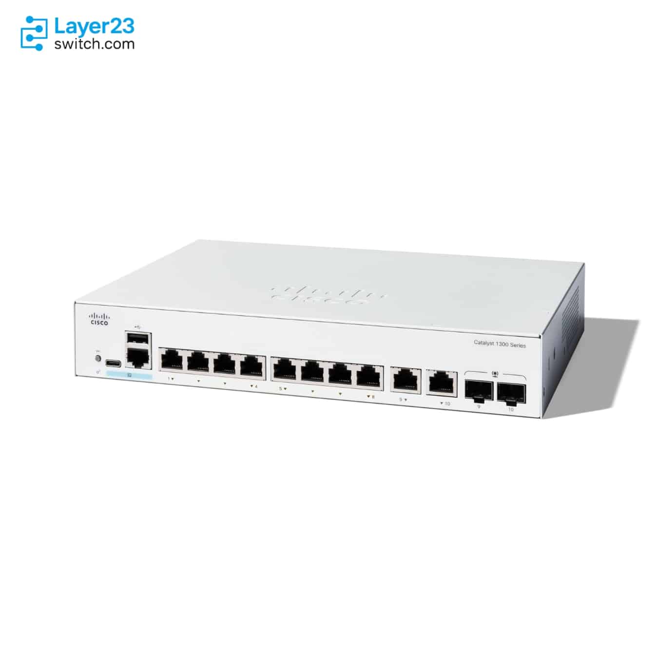 Catalyst 1300 8-port Gigabit Ethernet with 2 x 1G SFP Combo ports, Ext PS Cisco — view 2
