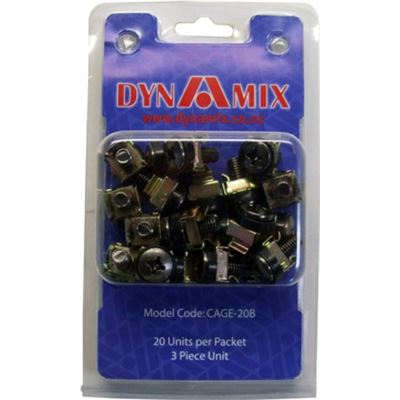 DYNAMIX 20pc Pack 3 Piece Cage Nut Black (Re-sealable Pack) DYNAMIX — view 2