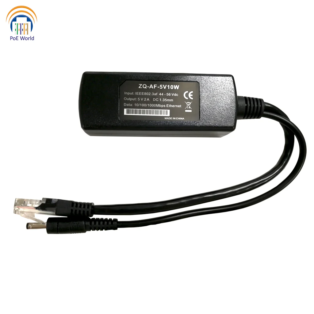 PoE World 802.3af/at to 5V 2A Gigabit PoE Splitter PoE World — view 2