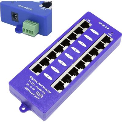 PoE World 8 Port Shielded Gigabit Passive Mode B PoE injector PoE World — view 2
