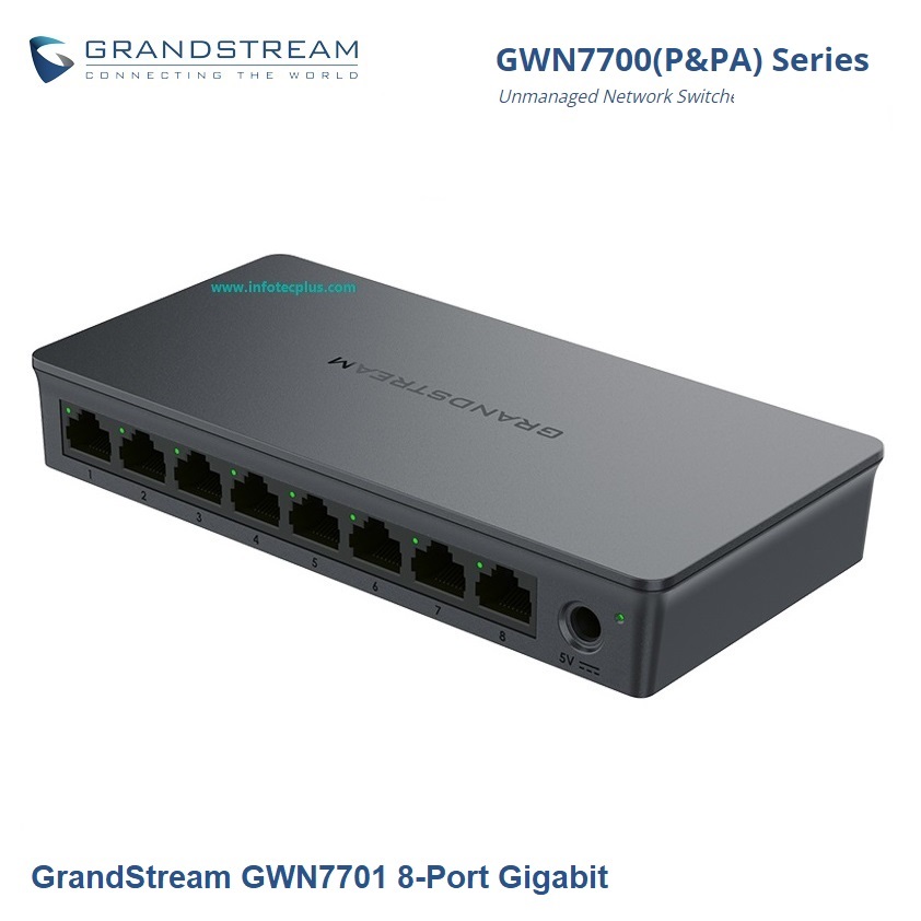 Grandstream GWN7701 8 Port Gigabit Unmanaged Ethernet Switch Grandstream Networks — view 2
