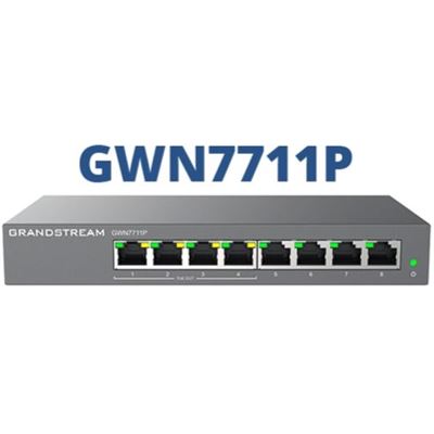 Grandstream GWN7711P Layer 2-Lite Managed Switch, 8 x GigE (4 x PoE/PoE+ or +24VDC Output Grandstream Networks — view 2