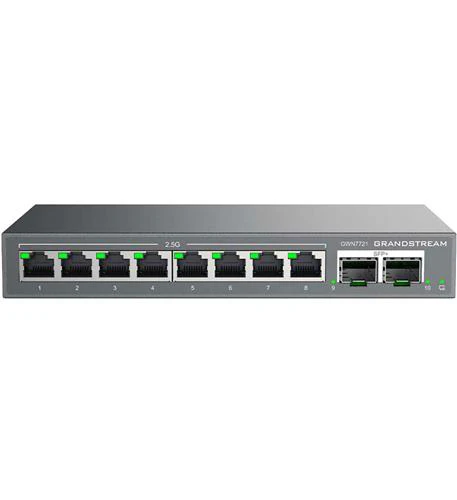 Grandstream GWN7721 Layer 2-Lite Managed Multi-Gig Switch, 8 x 2.5 GigE, 2 x 10G SFP+ Grandstream Networks — view 2