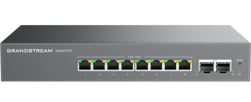 Grandstream GWN7721P Layer 2-Lite Managed Multi-Gig Switch, 8 x 2.5 GigE, 2 x 10G SFP+ (8 x PoE/PoE+) Grandstream Networks — view 2
