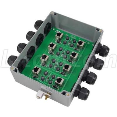 Weatherproof 4 Port 24V PoE Compatible CAT5 Lightning Protector L-com — view 2