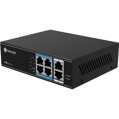 Milesight 4 Port 100Mbps AF/AT 65 Watt PoE Switch Milesight — view 2