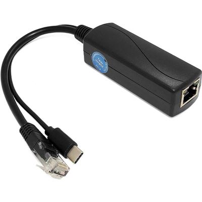 USB-C 5V 3A Gigabit IEEE802.3af/at PoE Splitter PoE World — view 2