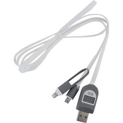 2 in 1 USB to MicroUSB or iPhone Lightning Cable with LCD Go Wireless NZ — view 1