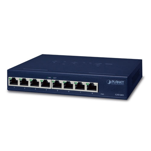 Planet GSD-805-AU, 8-Port Gigabit Switch (Internal Power) Planet — view 2