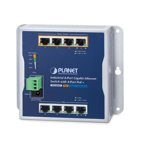 Planet WGS-804HP  8-Port 10/100/1000T Wall Mounted Gigabit Ethernet Switch with 4-Port PoE+ Planet — view 2
