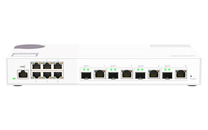 QNAP QSW-M2106-4C, 6 port 2.5Gbps, 4 port 10Gbps SFP+/ NBASE-T Combo, web managed switch QNAP — view 2