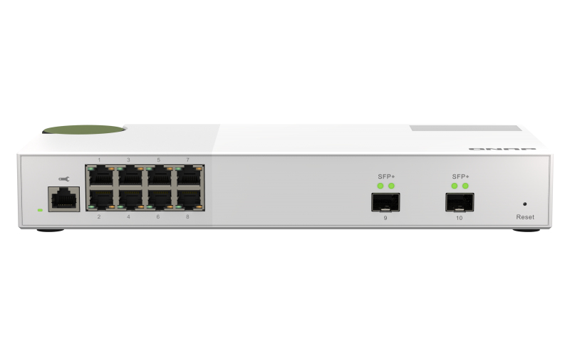 QNAP QSW-M2108-2S, 8 port 2.5Gbps, 2 port 10Gbps SFP+, web managed switch QNAP — view 2