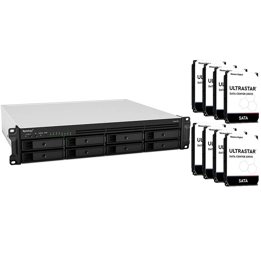 Synology RS1221RP+ 2U Rack 8 Bay NAS RTG (96Tb) 8x WD 12Tb Enterprise RTGWD — view 2
