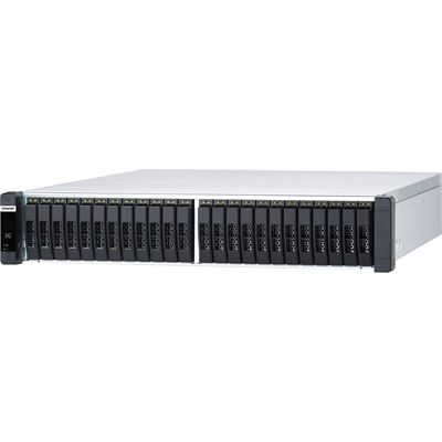QNAP ES2486dc-2142IT-96G 24-Bay Enterprise ZFS NAS, SAS 12G/6G, Xeon D-2142IT 1.9GHz, 96GB RAM, 7-LAN (4 SFP+ / 3 RJ45 for Each Controller), 10G-ready, iSCSI, Storage pool with RAID 0, 1, 5, 6, 10, 50, 60, RAID TP, triple Mirror, max 512 GB RAM, PCIe QNAP — view 2