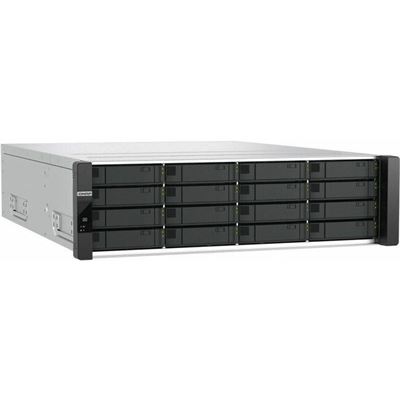 QNAP ES1686dc-R2-2123IT-64G 16-Bay Enterprise ZFS NAS, SAS 12G/6G, Xeon D-2123IT 1.9GHz, 64GB RAM, 14-LAN (4 SFP+ / 3 RJ45 for Each Controller), 10G-ready, iSCSI, Storage pool with RAID 0, 1, 5, 6, 10, 50, 60, RAID TP, triple Mirror, max 512 GB RAM, QNAP — view 2