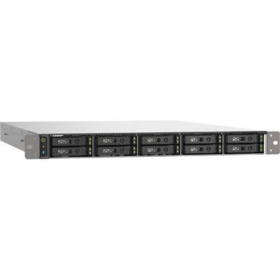 QNAP TS-h1090FU-7302P-256G 1U 10-bay all flash NAS, U.2/U.3 NVMe PCIe Gen4 x4 and SATA 6Gbps bays, AMD EPYC 7302P 16C 32T 3.0GHz, boost up to 3.3GHz, 256GB RIMM DR4 ECC RAM, 2 x 25GbE, 2 x 2.5GbE, 2 x PCIe Gen4 x16 slots, iSCSI, NFS, SMB, FC SAN, RAI QNAP — view 2