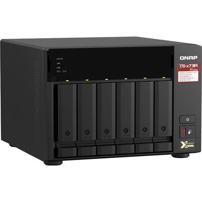 QNAP TS-673A-8G 6-bay NAS, AMD Ryzen V1000 series V1500B 4C/8T 2.2GHz, 8GB DDR4 RAM (2 x SODIMM slots, max. 64GB, optional ECC RAM support), 6x SATA 6Gb/s bays, 2x M.2 NVMe PCIe Gen3 SSD slots, 2 x 2.5GbE LAN, optional 10GbE, 2x PCIe 3.0 x 4 slots, U QNAP — view 2