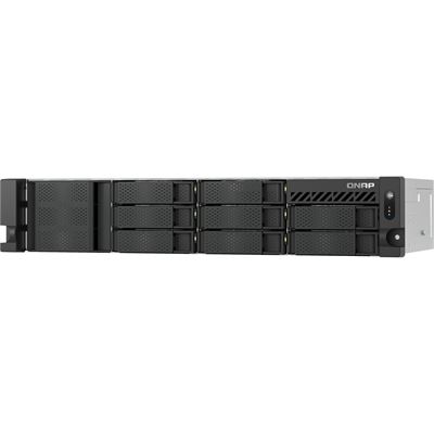 QNAP TS-855eU-RP-8G 8-bay short depth rackmount NAS, Intel Atom C5125 8C 2.8GHz, 8GB RAM,2 x 2.5GbE, 2 x M.2 2280, 2 x PCIe Gen3 x4, 4 x USB 3.2 Gen1 ports (5Gbps), 2 x 300W redundant PSU QNAP — view 2