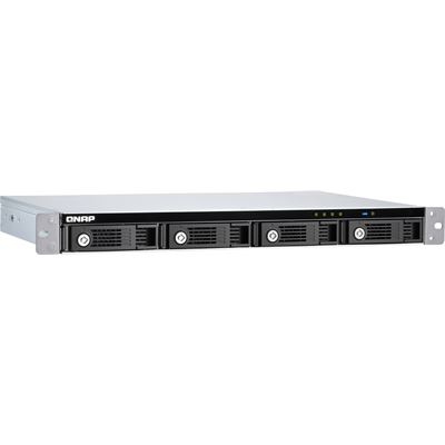 QNAP TR-004U 4-bay 1U 12" short-depth rackmount 3.5" SATA HDD USB 3.0 type-C hardware RAID external enclosure. 1M USB 3.0 type-C to type-A cable included. Expansion unit for QNAP NAS, Windows, Mac, Linux computers. QNAP — view 2