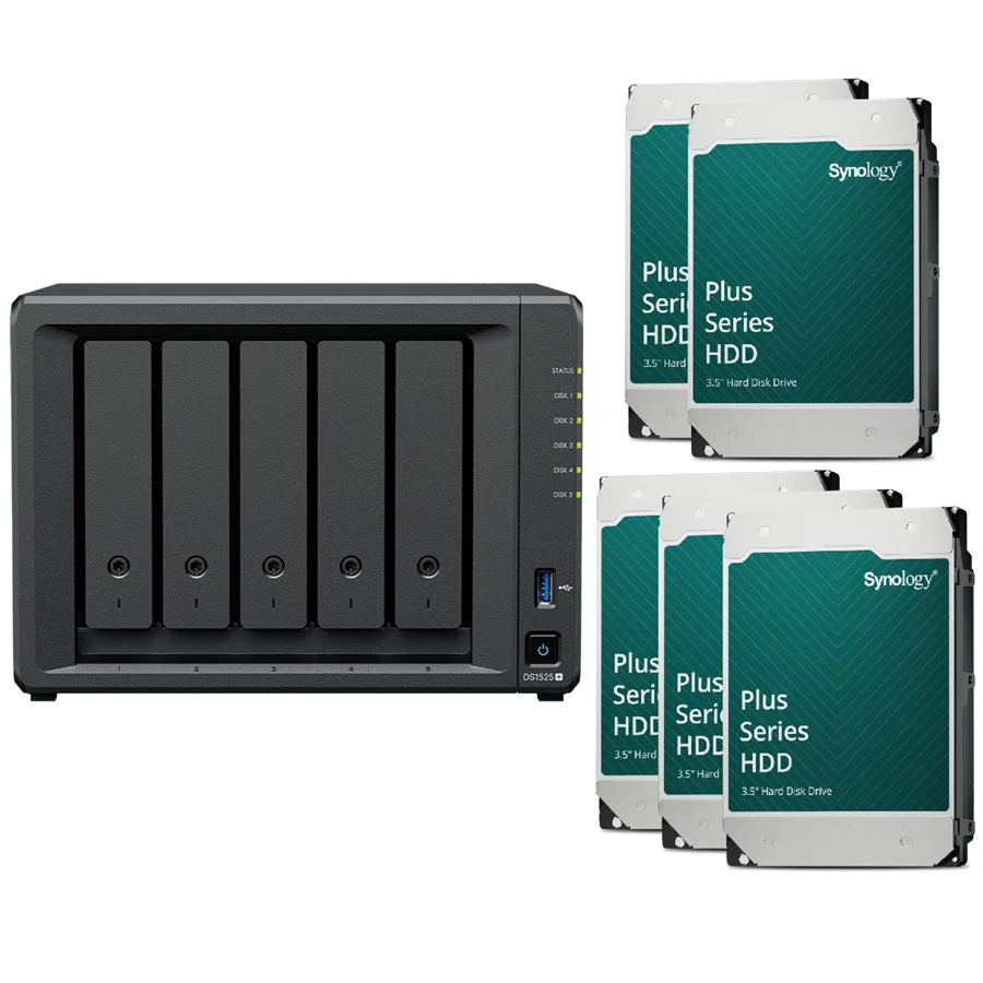 Synology DS1525+ Desktop 5 Bay NAS RTG (30Tb) 5x Synology Plus Series 6Tb Synology — view 2