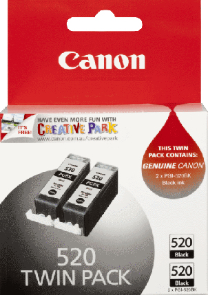 CANON PGI520BK BLACK INK CARTRIDGE TWIN PACK CANON — view 2