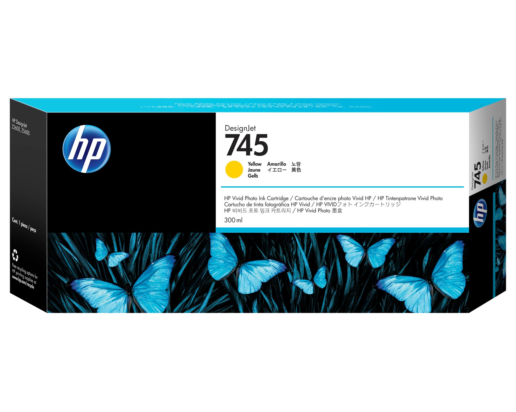 HP INK CARTRIDGE NO 745 YELLOW 300ML HP — view 2