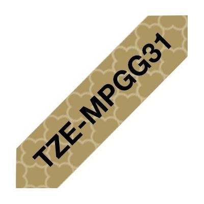 BROTHER TZEMPGG31 12MM BLACK ON GOLD TAPE BROTHER — view 2