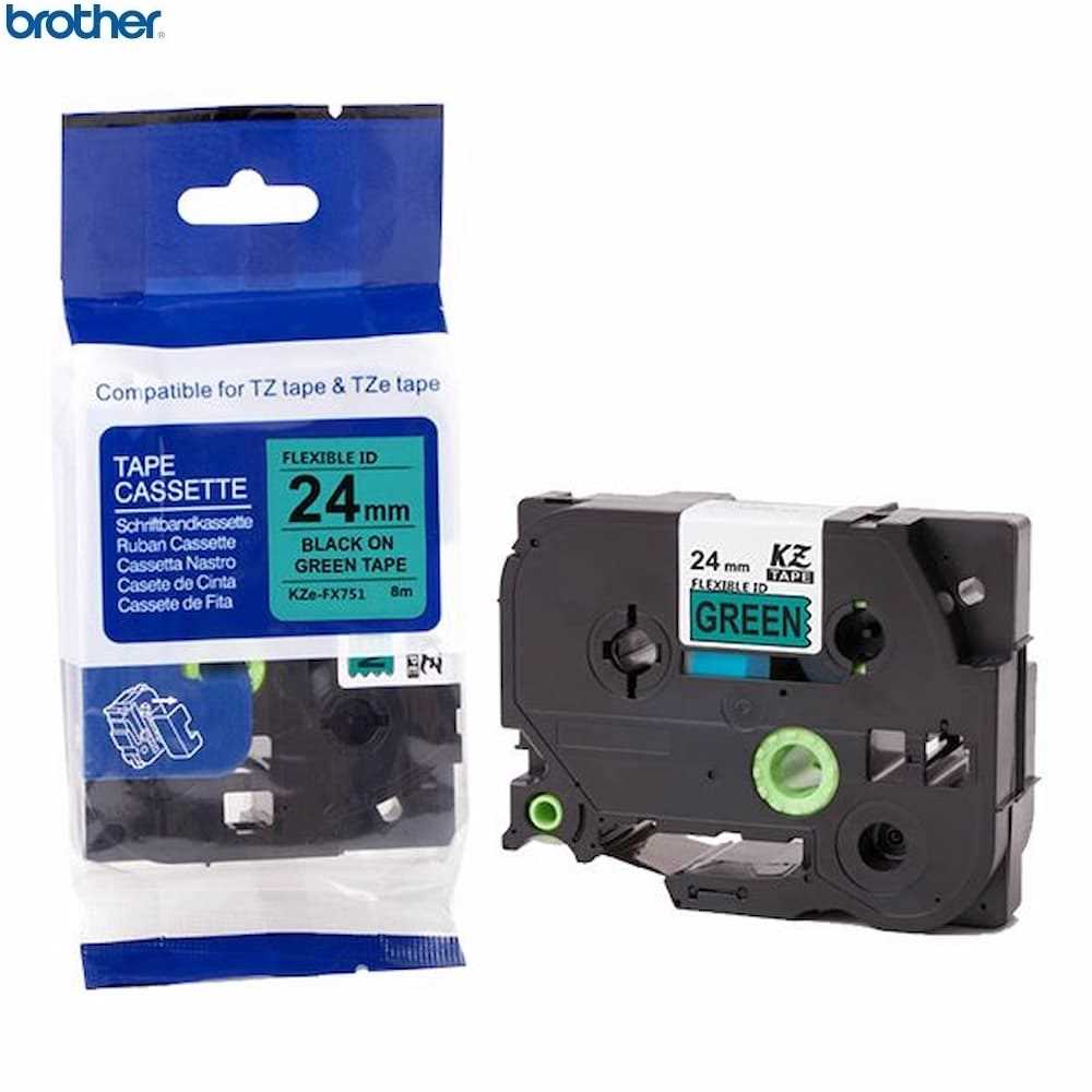 BROTHER FLEXI ID TAPE BLACK ON GREEN 24MM X 8M BROTHER — view 2