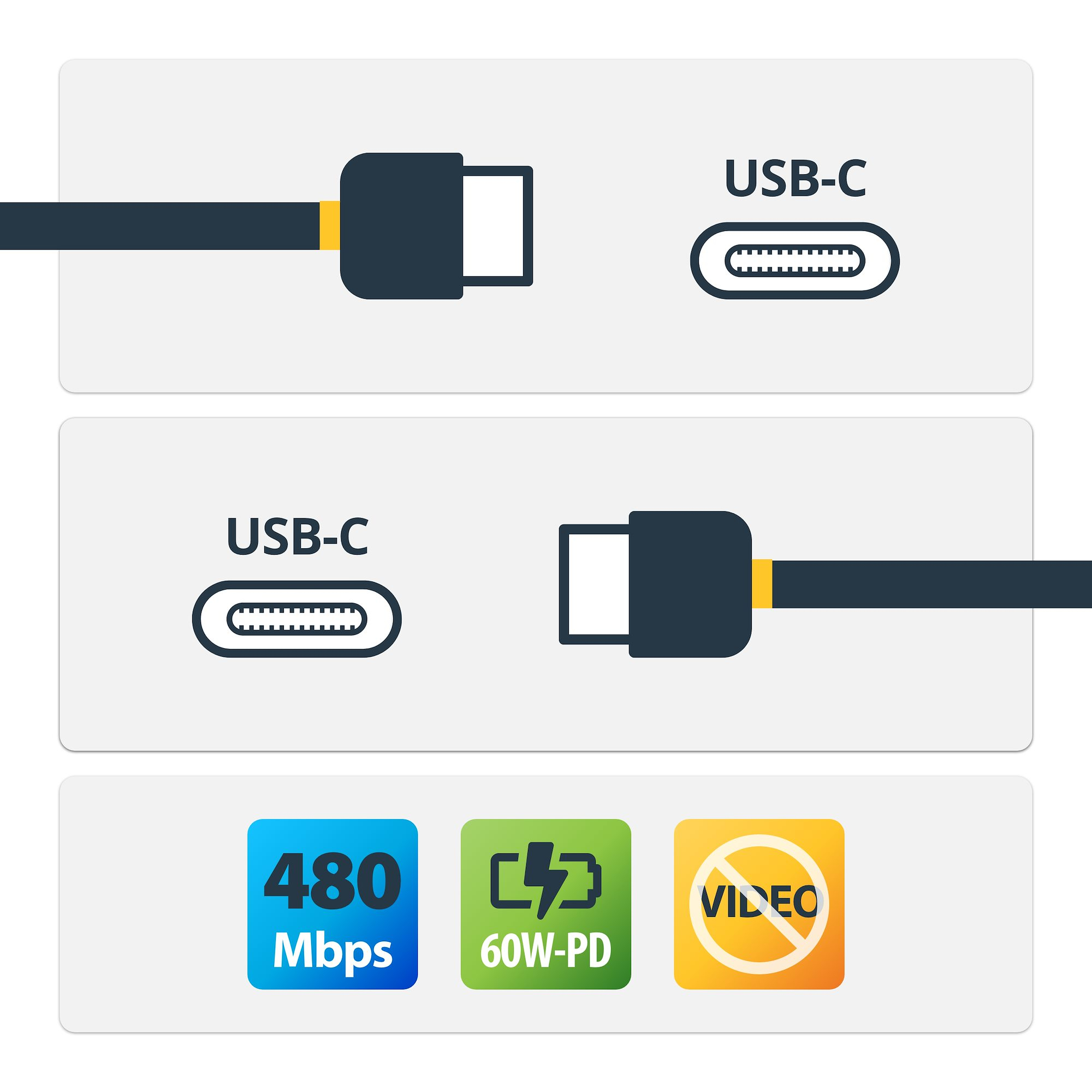 StarTech.com 0.5m USB C Cable - M/M - USB 2.0 StarTech.com — view 3