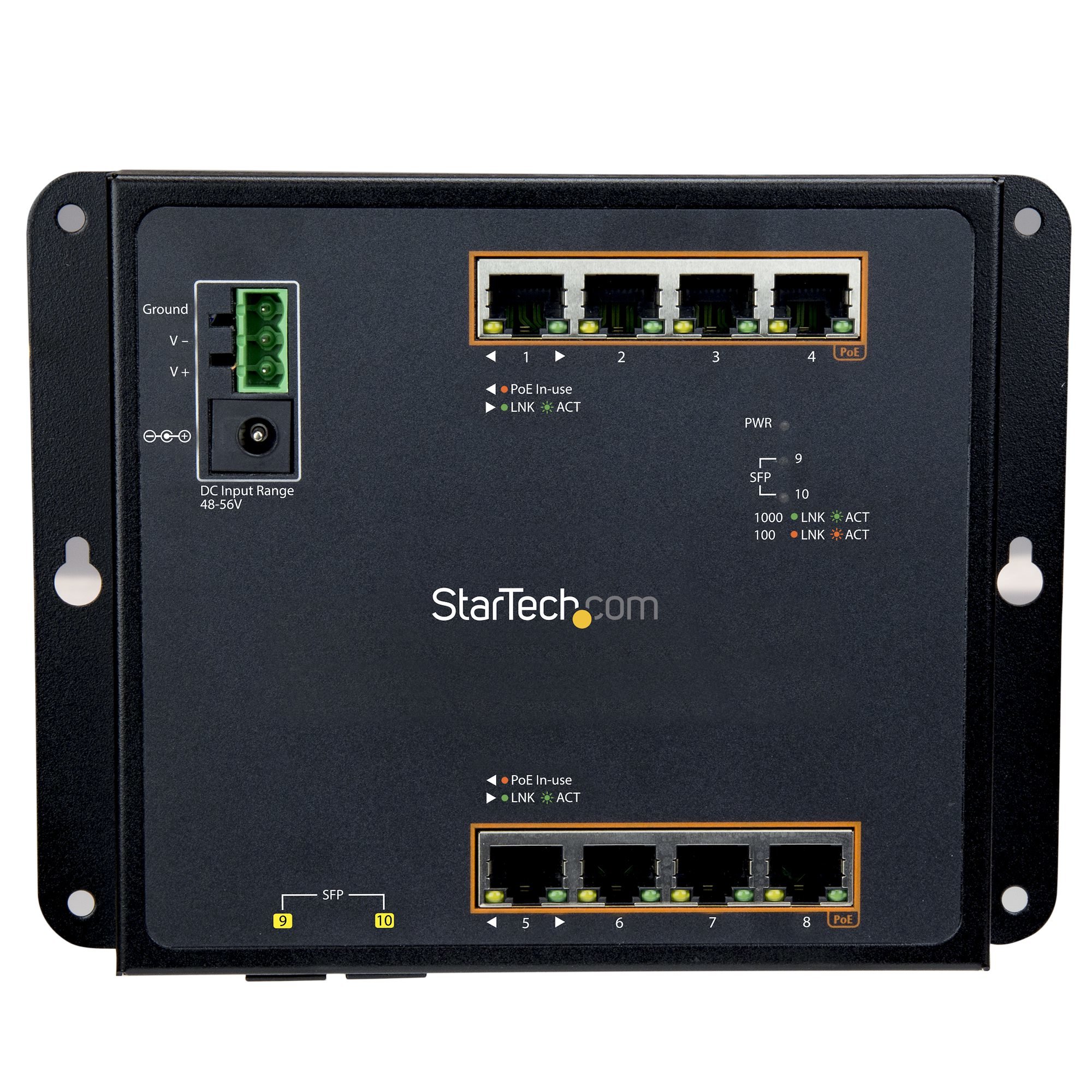 StarTech.com GbE Switch - 8-Port PoE+ plus 2 SFP Pts StarTech.com — view 4