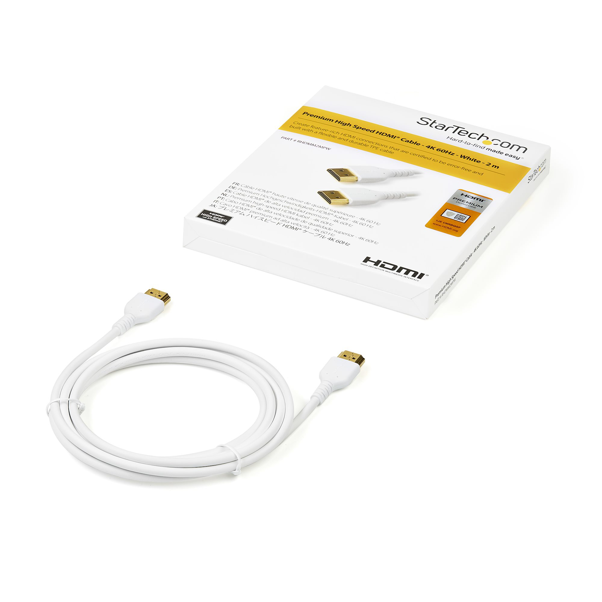StarTech.com HDMI 2.0 Premium Certified TPE 2m White StarTech.com — view 5