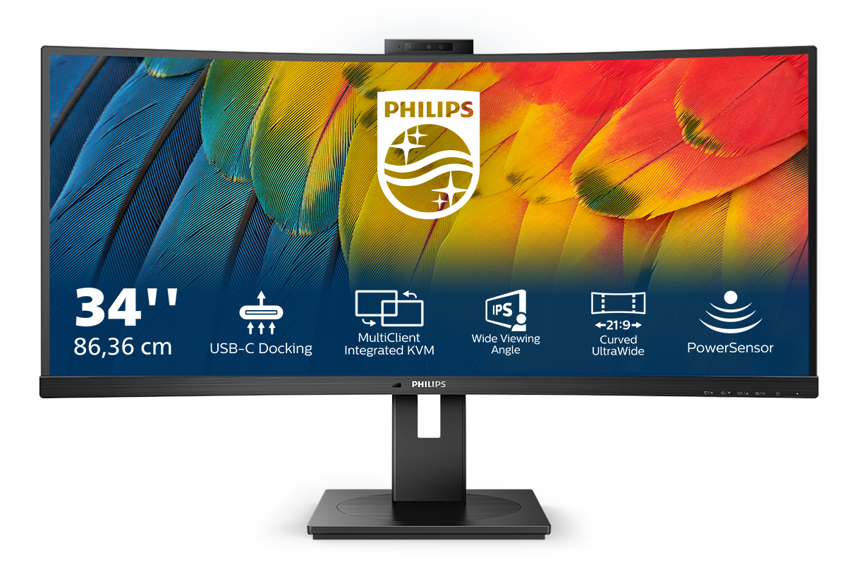 PHILIPS 34B1U5600CH WQHD CURVED USB-C WEBCAM LCD PHILIPS — view 3
