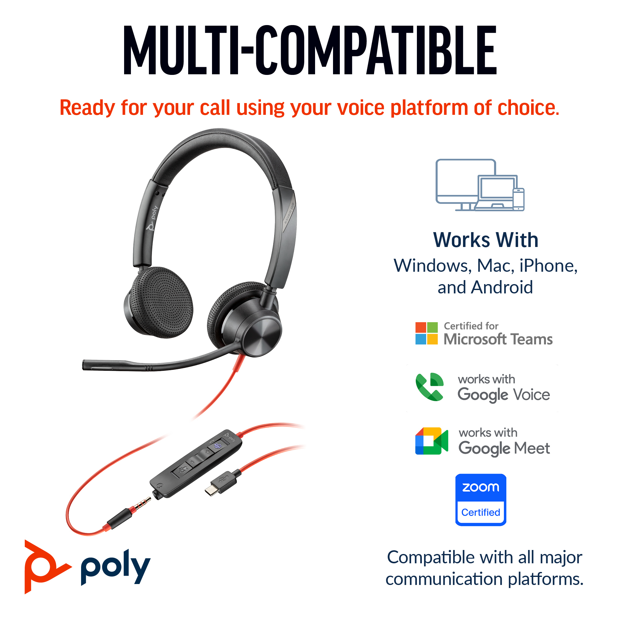 HP Poly BW 3325 -M USB-C HS +USB-C/A HP — view 3