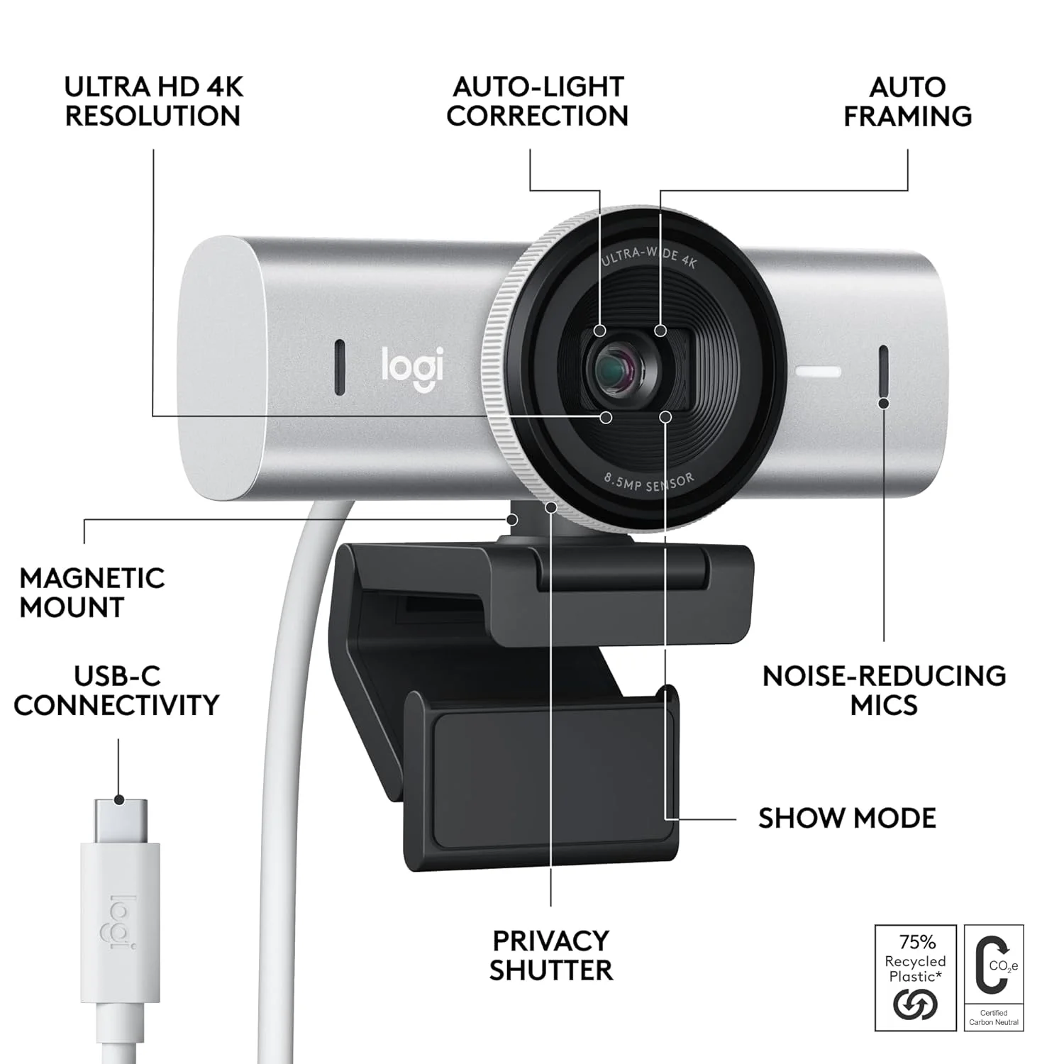 Astro Logitech MX Brio Ultra HD 4K Webcam GREY Astro — view 2
