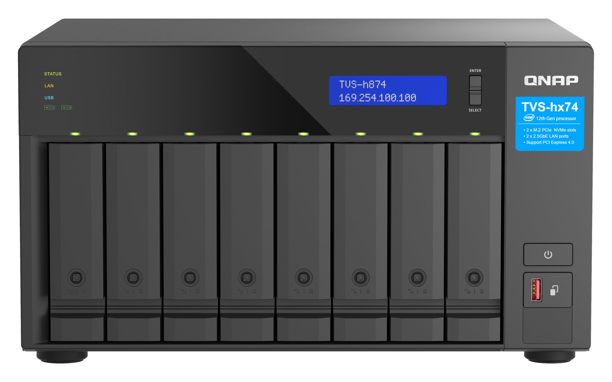 QNAP 8-bay QuTS hero Intel i7/32GB NAS QNAP — view 2