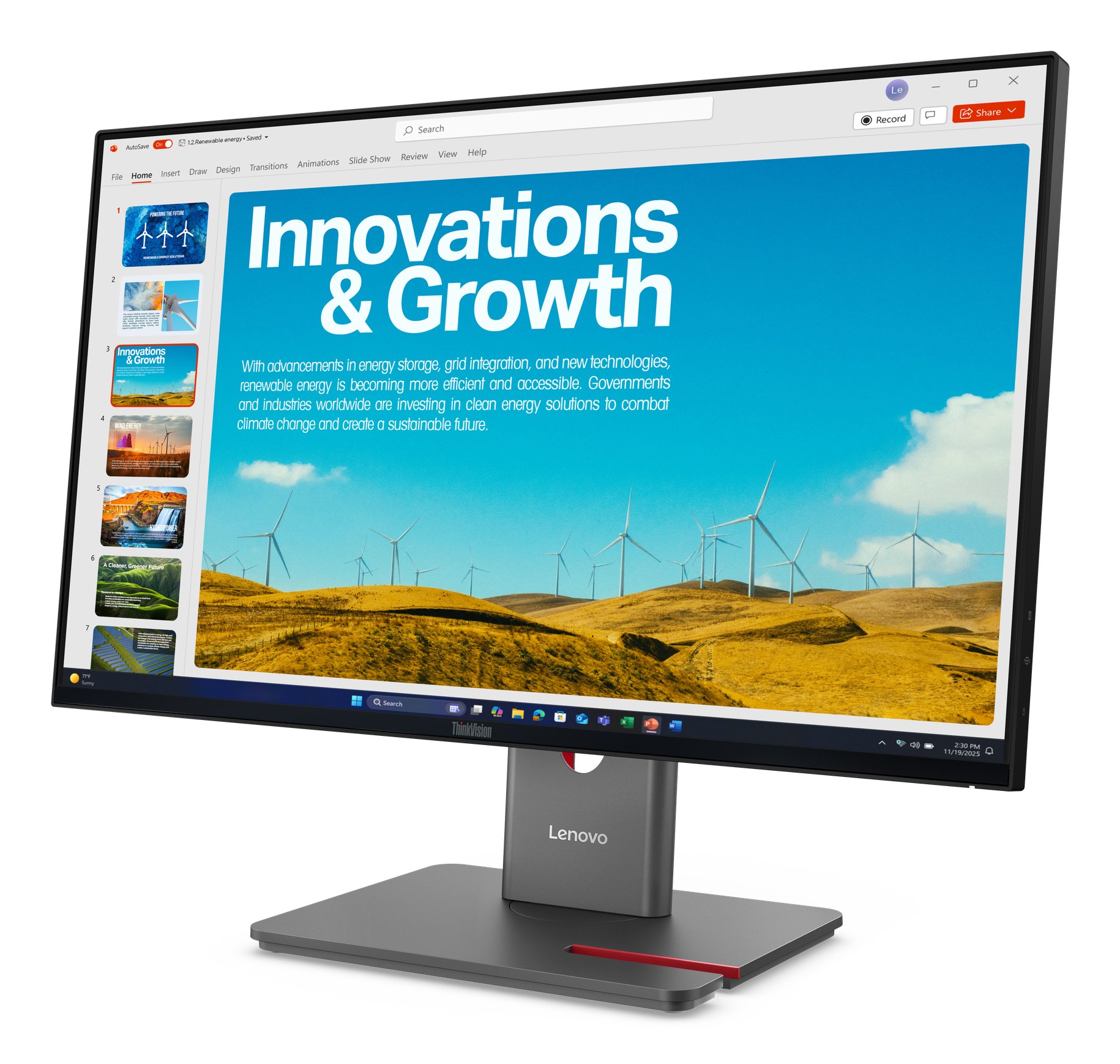 LENOVO P24QD-40 23.8IN QHD (HDMI+DP+USB-C) 3YR LENOVO — view 3