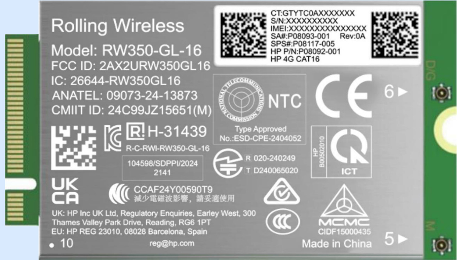 HP 4G LTE-AP (Cat 16) WWAN HP — view 2