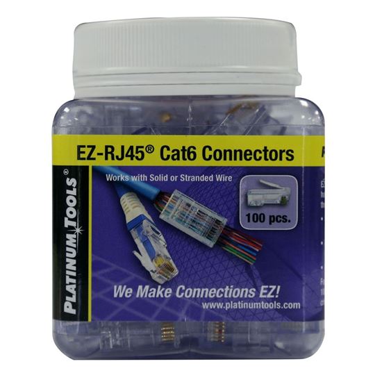 PLATINUM TOOLS Cat6 EZ-RJ45 Plug. Easy install RJ45 plug for Cat6 Platinum Tools — view 2