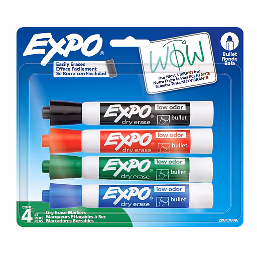 EXPO Dry Erase Markers Bullet Marker 4-Pack. 4x Assorted Colours. Expo — view 2