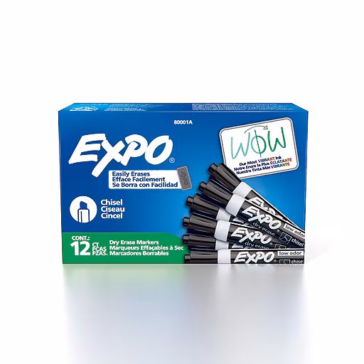 EXPO Dry Erase Markers Chisel Tip. 12-Pack. Black Colour. Expo — view 2