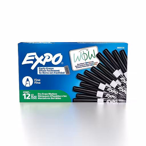 EXPO Dry Erase Markers with Fine Point Tips 12-Pack. Black Colour Expo — view 2