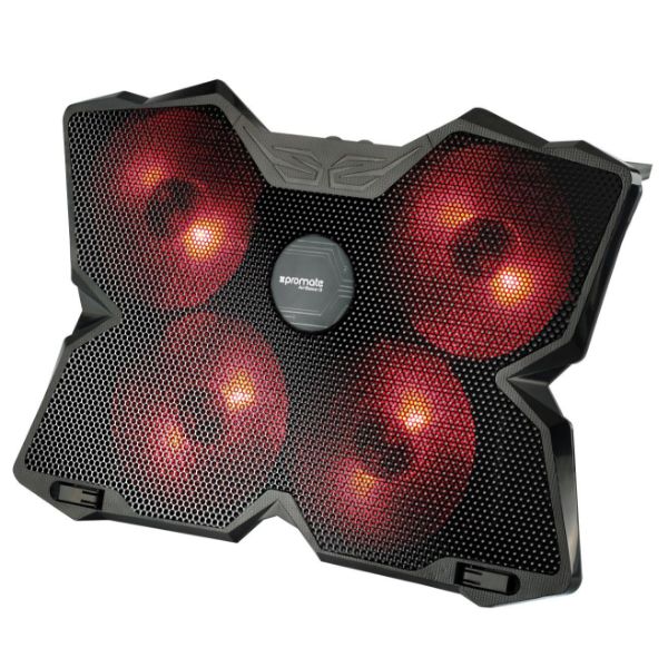 Height Adjustable Ergonomc Gaming Laptop Cooling Pad W/ 5 Built-In High-Speed Cooling Promate — view 2