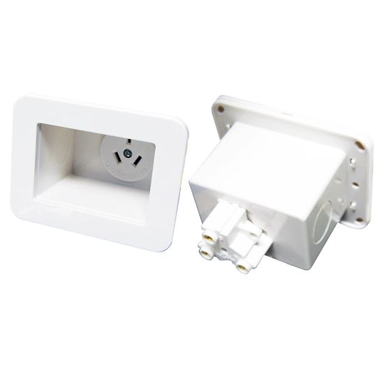 DYNAMIX Recessed Single Power Outlet. Cut out 76mm x 52mm min Dynamix — view 2