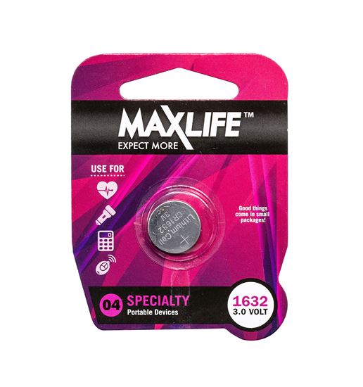 MAXLIFE CR1632 Lithium Button Cell Battery. 1Pk Maxlife — view 1