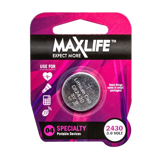 MAXLIFE CR2430 Lithium Button Cell Battery. 1 Pk Maxlife — view 2